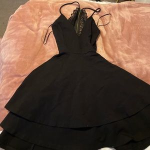 Windsor black dress with lace detail